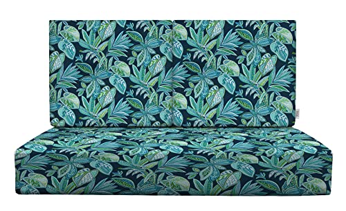 RSH DECOR: Deep Seating Foam Loveseat Cushion Set | 46” x 26” Loveseat | All-Weather Spun Fabric | Outdoor Foam Settee and Back Cushions for Patio Furniture | Crestwood Marine