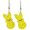 Easter Dangle Earrings Cute Funny Acrylic Colorful Glitter Rabbit Egg Bunny Sparkle Spring Earrings For Women Fashion Holiday Happy Easter Jewelry Gift