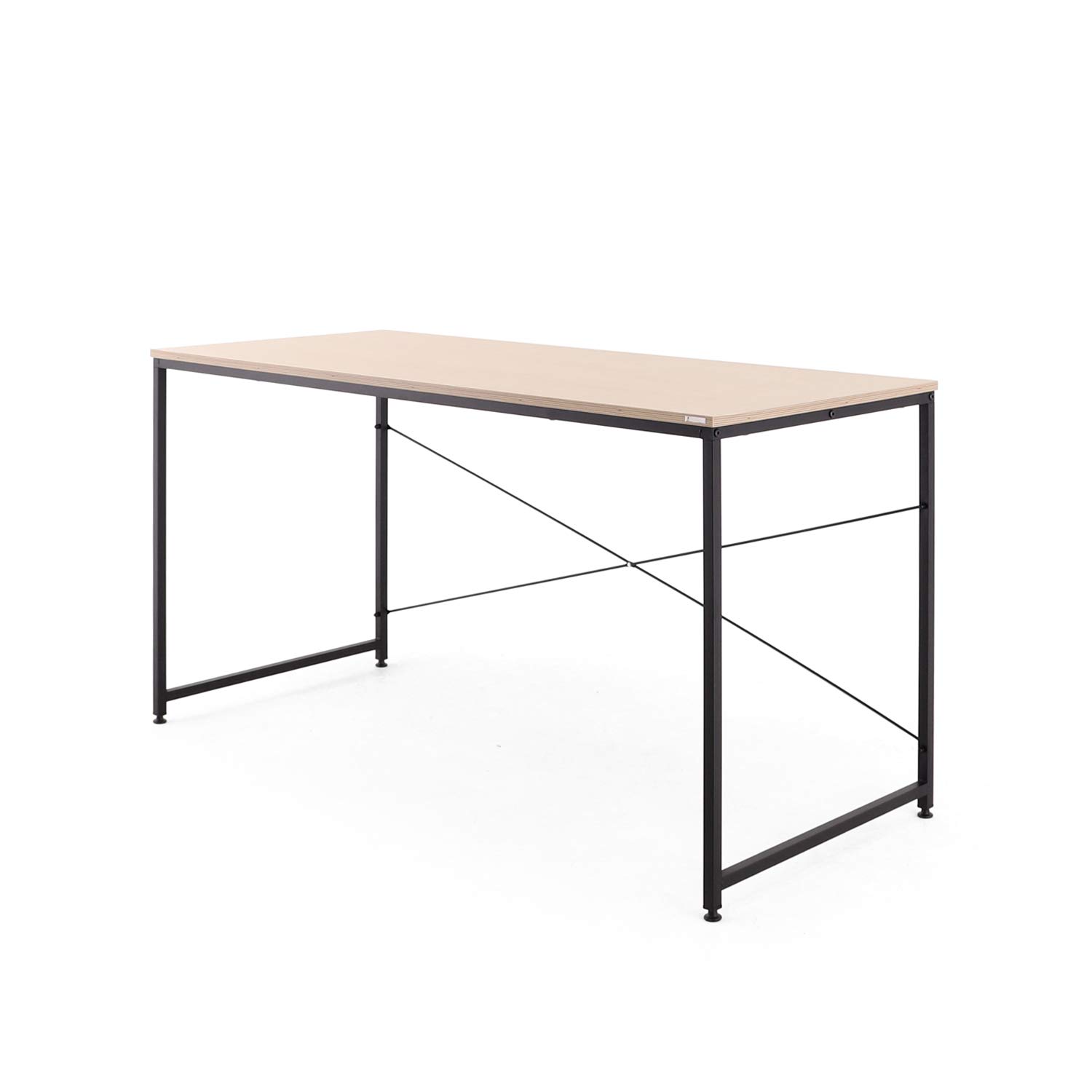 SOFSYSAlpha Series Multipurpose Desk 1260, Oak/Black 47.2 Inch