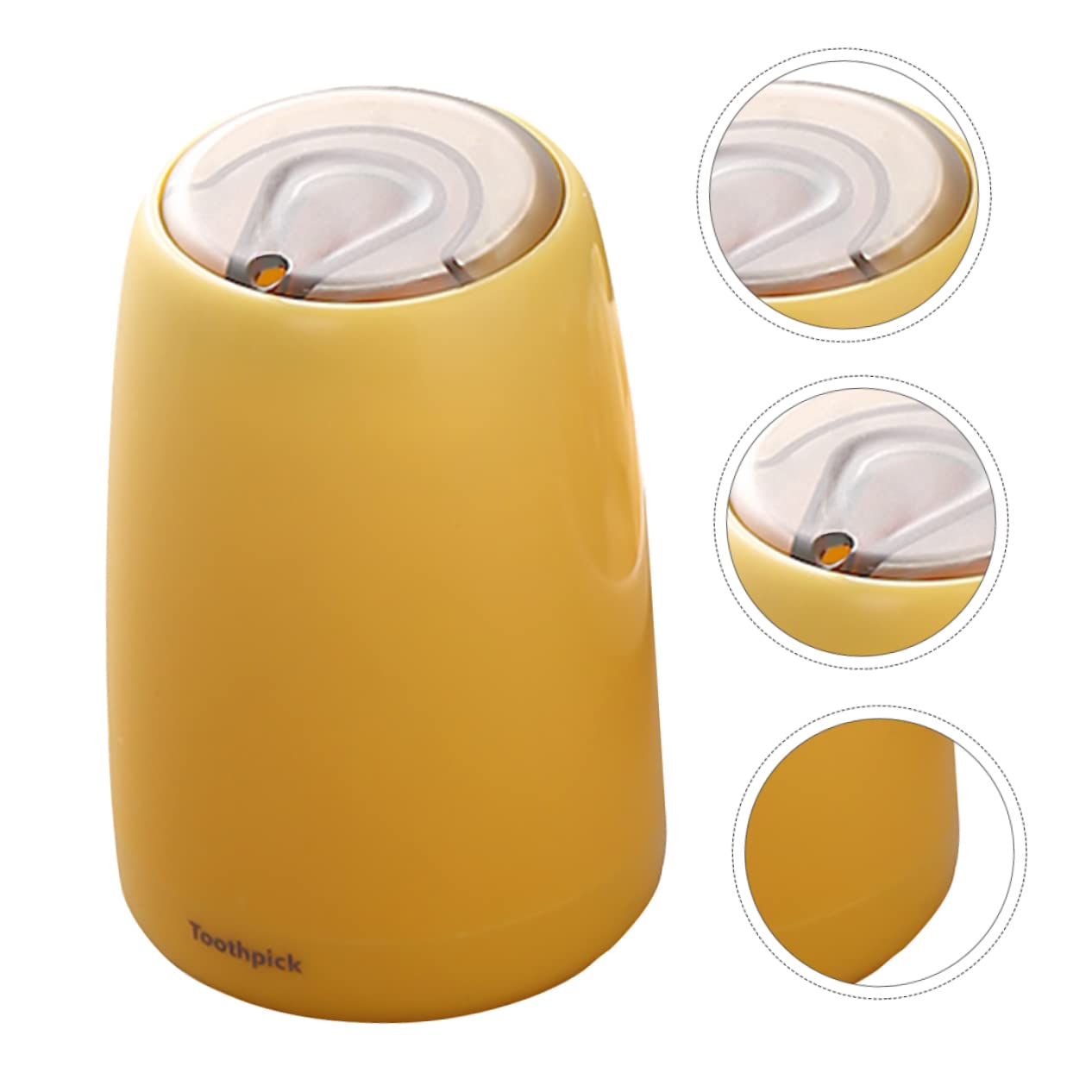 COLLBATH 1pc Press Toothpick Box Home Toothpick Container Makeup Swab Holder Cotton Pad Dispenser Press Type Toothpick Holder Toothpick Bottle Auto Toothpick Jar Toothpicks Yellow Plastic