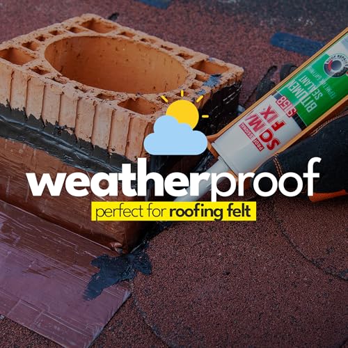 Image of Roof Sealant - Waterproof Sealant for Roof Shingles, Gutters, RV Roofs & Asphalt - Black Bitumen Cartridge (10.5 fl oz / 310 ml)