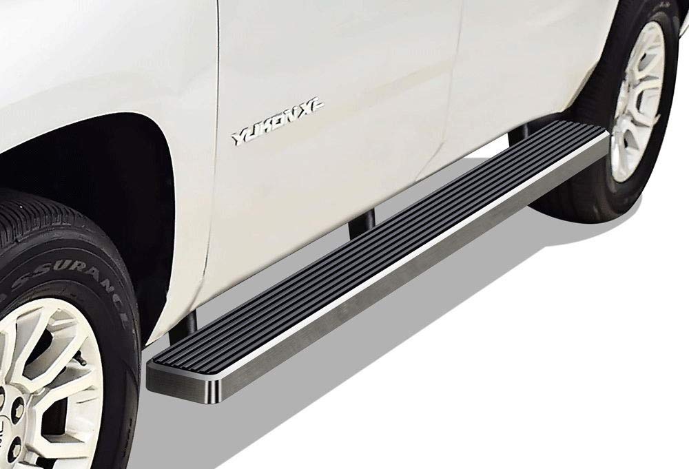 APS Running Boards (Side Bars Side Steps Step Bars) Compatible with Chevy Tahoe GMC Yukon 2000-2020 4Dr (Exclude Z71 Denali Yukon XL) (Silver 5in 304 Stainless Steel)