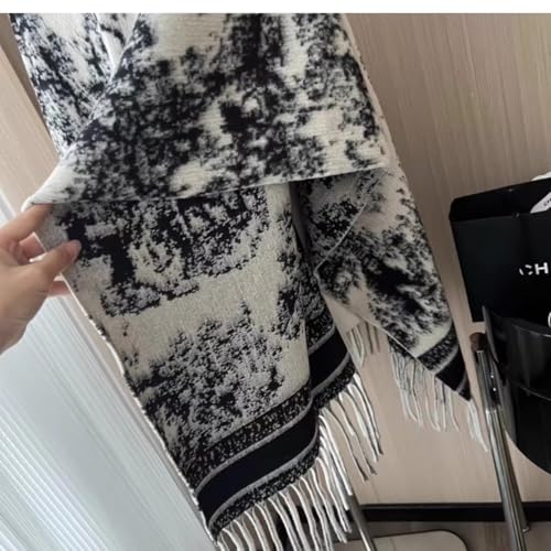 Women's Cashmere Blend Wraps - Classic Elegant Ink Wash Style Shawls for Women3