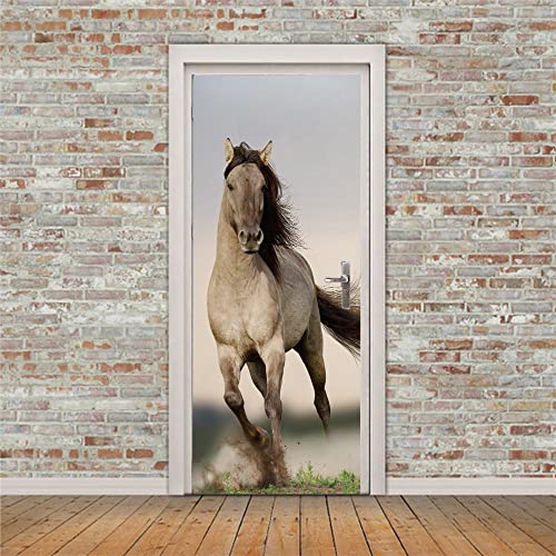 Art decoratif sticker de porte cheval 3D finition premium pour une ambiance de luxe - 4