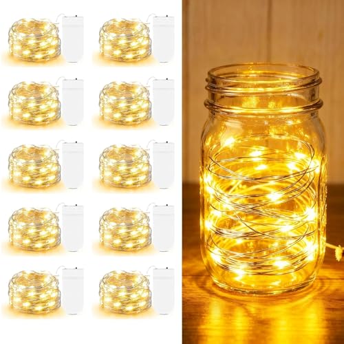 Battery Operated Fairy Lights 7ft 20 LED Copper Wire String Light...