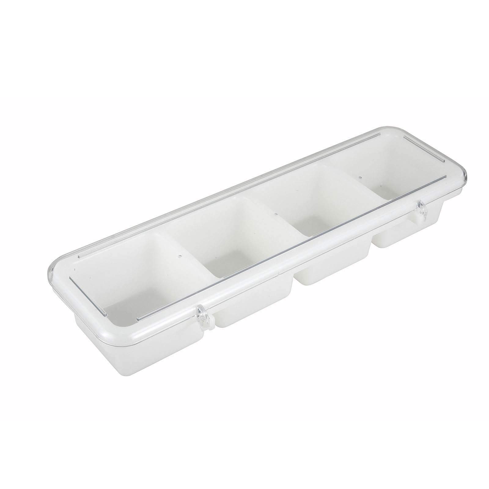 Condiment Holder by Winco – 4.0 pints, Plastic, White, Model BC-4P