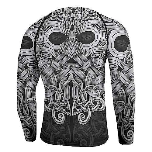 Viking Rash Guard Long Sleeve Baselayer Skins Performance Fit Compression Shirt MMA BJJ Stretchable Fabric3