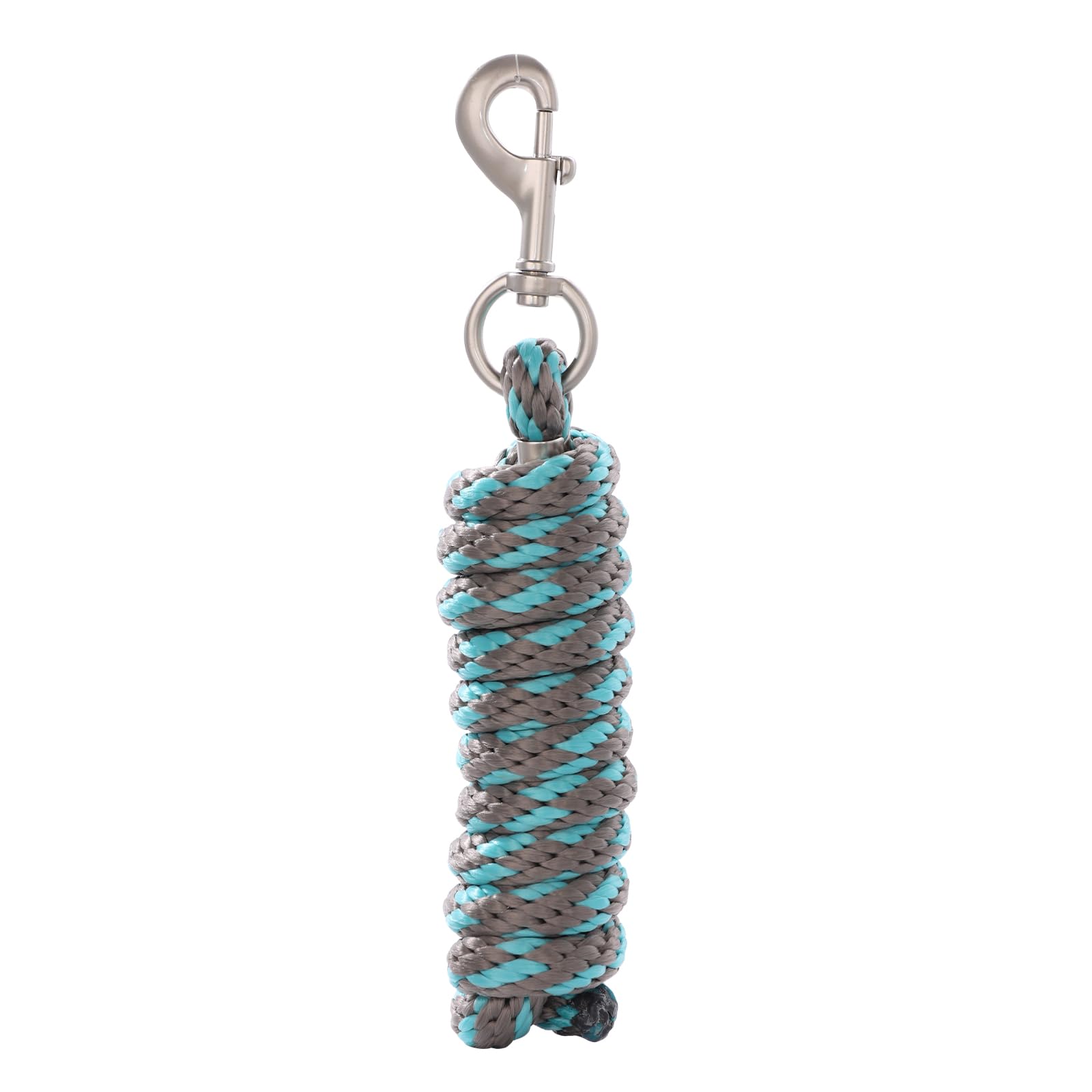 Merauno® Lead Rope for Horse - Tethering Rope in Various Stylish Designs, Lead Rope, Tethering Rope for Pony, Donkey, Goat, Long Rope with Carabiner Hook (Gray Green)