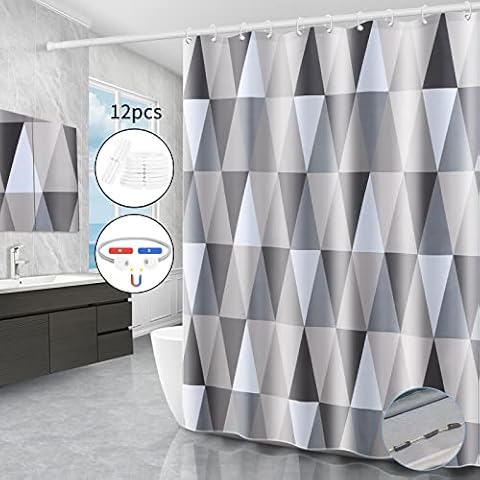 elagel Duschvorhang,Waschbar Anti-Bakteriell,Gewichteter Saum AntiSchimmel Wasserabweisend Badevorhang Cover