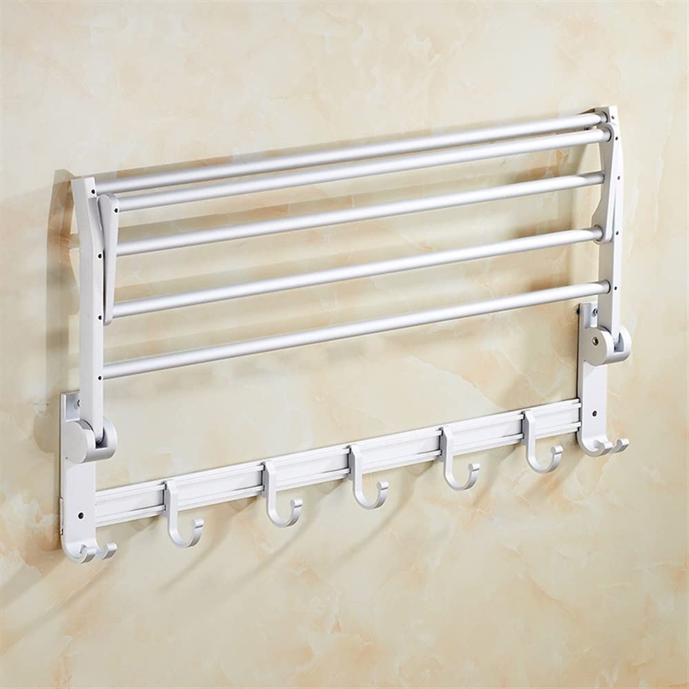 asdchZen Towel Rail Towel Racks, Bathroom Towel Rack Wall Mounted Towel Holder,Towel Rack,Wall-Mounted Solid Alumitowel Holder,Foldable Design Bathroom Accessories Bath