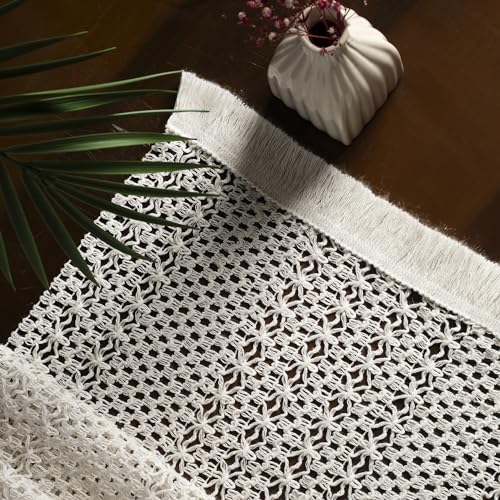 Chemin de table bohème rustique macramé long décoration salon chambre