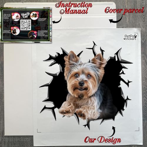 Image of Cute Dog Stickers for Car Window Decals Waterproof Funny Sticker (Yorkie Sticker Decal)