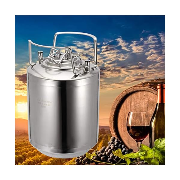 Sorand Beer Keg, 10L Stainless Steel Beer Keg Mini Household Beer Barrel Beverage Keg Home Beer Brewing Tools with Double Handle, for Coffee/Beer/Home Brewing/Cola, Corrosion-resistant - Image 4