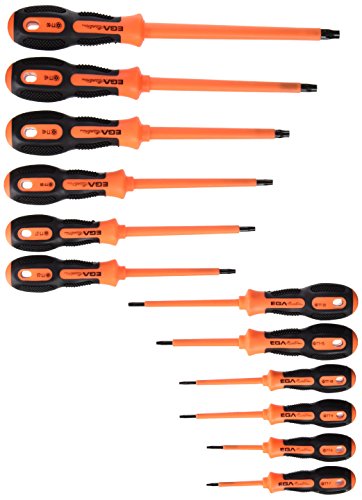JUEGO 12 DESTORNILLADORES TAMPER TORX TT-7 A TT-50 MASTERTORK 1000 V