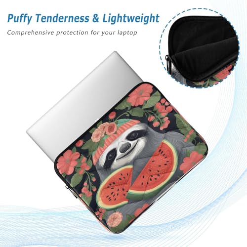 Funda para portátil 13-14 pulgadas con diseño de perezoso comiendo sandía miniatura 5