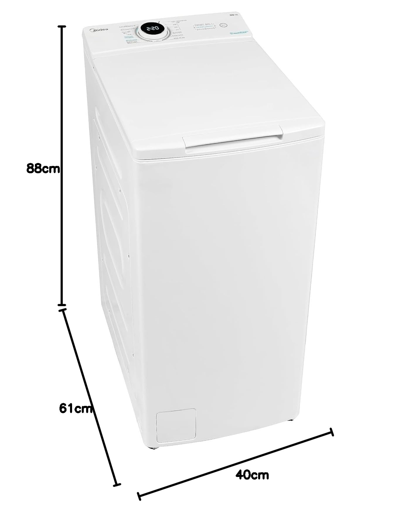 Midea Lavadora Carga Superior 7kg de 1200 RPM - Lavadoras con 15 programas y diseño ultra slim - Maquina de lavar ropa de libre instalación con Función de vapor, Lavado Rapido y Modo ECO