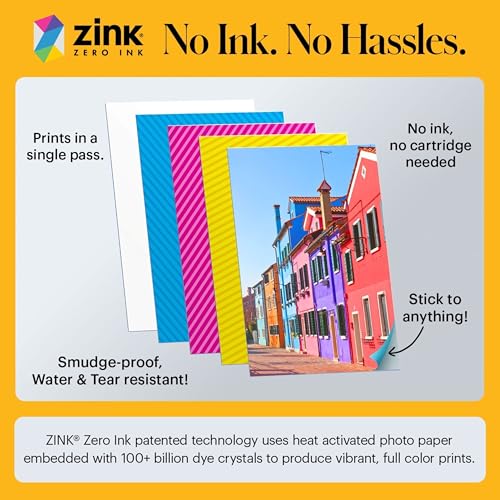 Image of Kodak Smile+ 2-in-1 Digital Instant Print Camera & Printer Gift Bundle + Case + Zink 2x3 Sticky Back Photo Paper 20pk + Album + Sticker Sets + Sticker Frames + Hanging Frames + Markers - Fuchsia