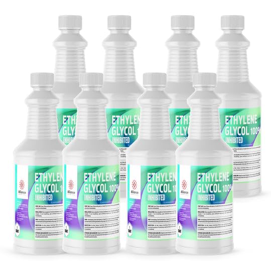 100% Ethylene Glycol Inhibited - 8 Quarts - Superior Heat Transfer, Corrosion Protection, Anti-Freeze Applications
