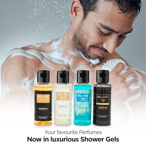 Image of Bella Vita Luxury Men Trial Mini Kit Skai Aquatic, OUD White, KLUB & CEO Man Body Wash Refreshing Shower Gel for Smoother Skin with Aloe Vera 55ml Each