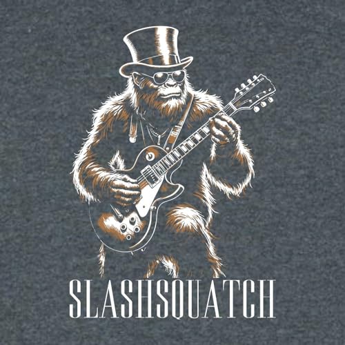 Go All Out Slashsquatch Funny Bigfoot Playing Electric Guitar Mens Women Youth T-Shirt3