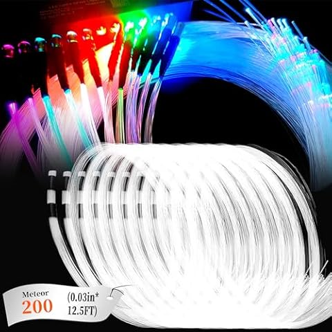 VASTFIRE PMMA End Glow Fiber Optic Cable for Lighting, Signage, Automotive, Pool & Stage Effects, Decorative & DIY Projects – Flexible LED Fiber Optics for Visual Illumination Cover