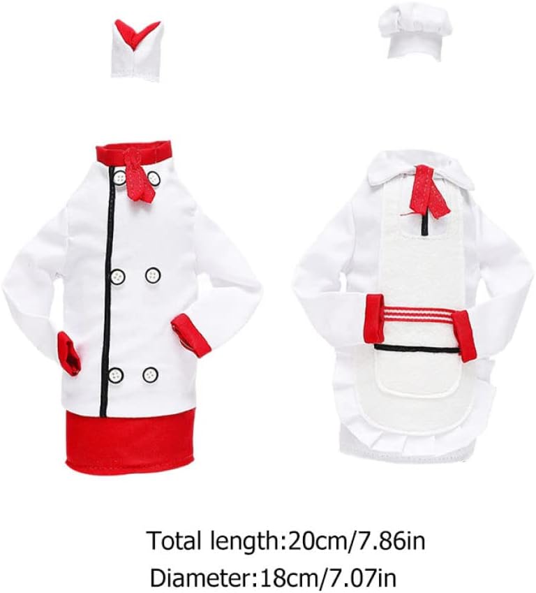 2 Sets Xmas Culinary Clothing Bottle Decor for Wine Bottles Christmas