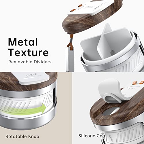 Koviuu Metal Pill Organizer 4 Times A Day, Rotatable Travel Daily Pill Box, Portable Pill Case, Vitamin Supplement Medicine Organizer Box, Round Pill Container Holder, Silver #TOP5