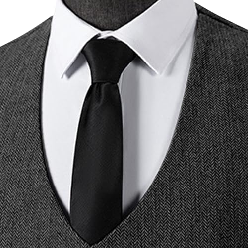 NATHGAM Men's Business Casual Suit Vest Double Breasted V Neck Waistcoat Slim Fit Herringbone Tuxedo Vest for Wedding Party4