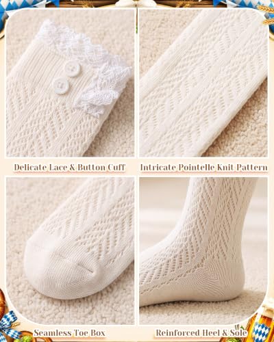 Image of Syhood Long Button Boot Socks with Lace