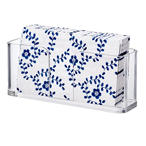 Amazing Abby Acrylic Guest Towel Napkin Holder (8.5″x4.5″), Plastic Napkin Dispenser with Non-Slip Pads, Clear Napkin Stand, Great for Kitchen Counter, Dining Table, Bathroom Vanity, and More