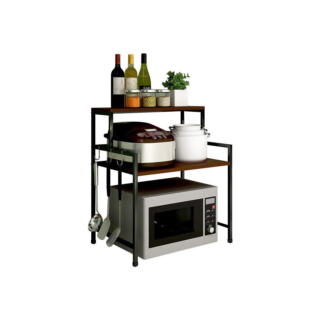 HADECOLL Shelf,2-Tiers Utility Storage Shelf Microwave Stand+2-Tier Kitchen Rack For Spice Rack Organizer+Spice Organizer+Microwave Oven Stand Metal Frame