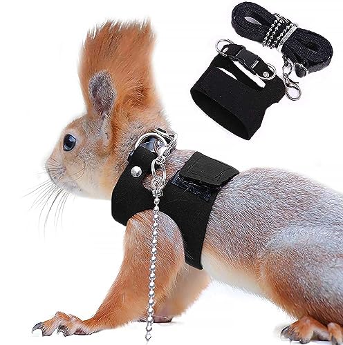Sangle de traction anti-morsure pour écureuil, gilet réglable, harnais de promenade pour petits animaux avec laisse, hamster, gerbille, rat, souris, furet,...