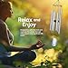 Nature’s Melody Aureole Tunes Wind Chimes – Outdoor Windchime with 6 Tubes Tuned to B Pentatonic Scale, 100% Rustproof Aluminum, Powder Finish & S Hook Hanger for Sympathy, Memorial Gift or Zen Garden
