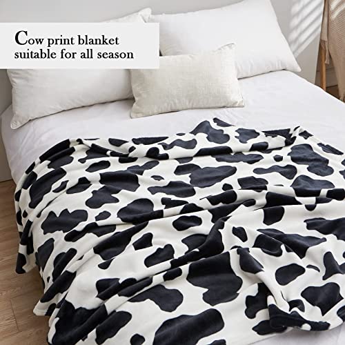 Mast Doo Cow Print Throw Blanket, Super Soft Fleece Plush Blanket For Baby Toddler Kid, Black And White Skin Friendly Bed Blanket Suitable For All Season 40X50 Inch #TOP2