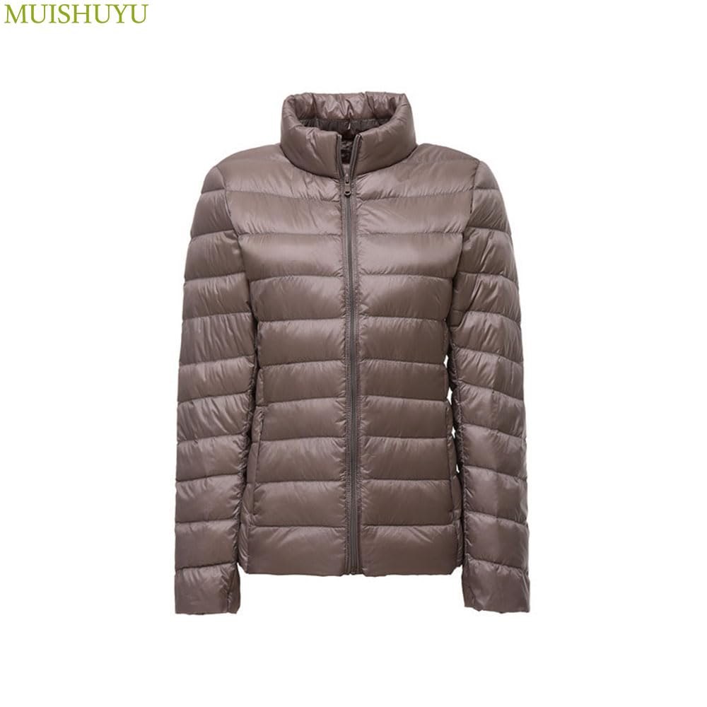 ライトブラウン　フード付き　ダウンジャケット M ShuShu Laichefurショートダウンジャケット ☆関税込☆ (MONCLER/ダウン