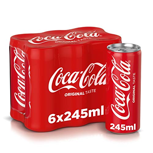 COCA-COLA Original Taste Carbonated Soft Drink Can 245ml Pack of 6
