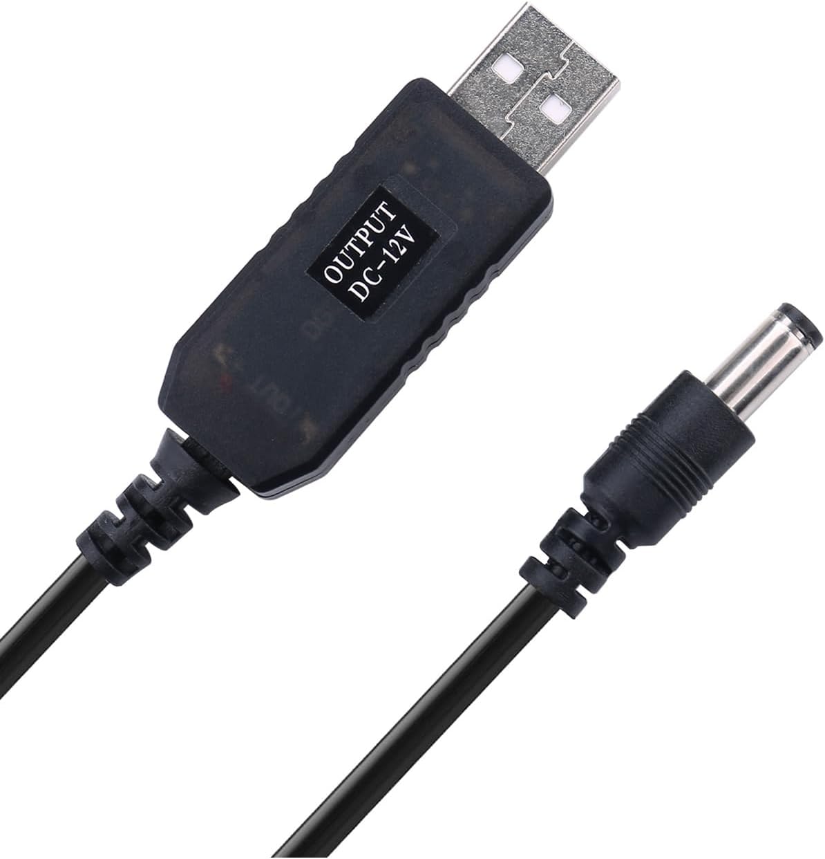 iGreely USB Voltage Step Up Converter - DC 5V to 12V, 3ft Cable with DC Jack 5.5 x 2.5mm or 5.5 x 2.1mm