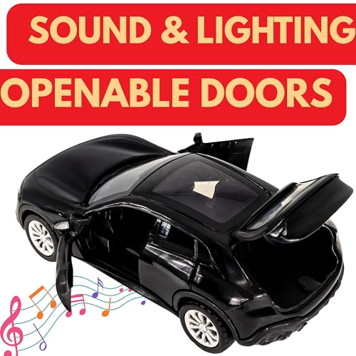 Image of toyco Alloy Metal SUV Toy Car for Kids | Pull Back Unbreakable Small Toy Cars | Openable Doors, Smooth & Shiny Edges |1:36 Scale | Gift Toys for Boys and Girls Age 3+ | (ferr-ari Black)
