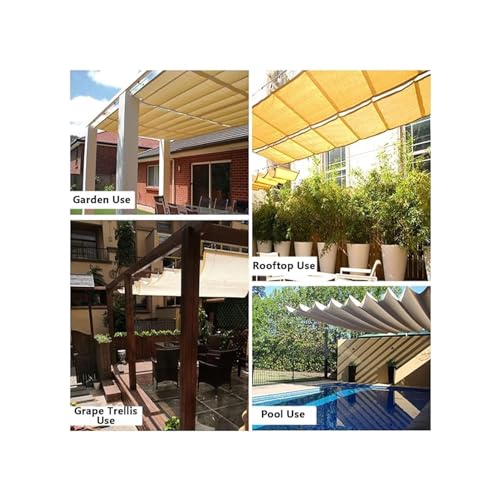 Voile d'ombrage rétractable ondulée extérieure ajustable pour jardin et balcon - 5