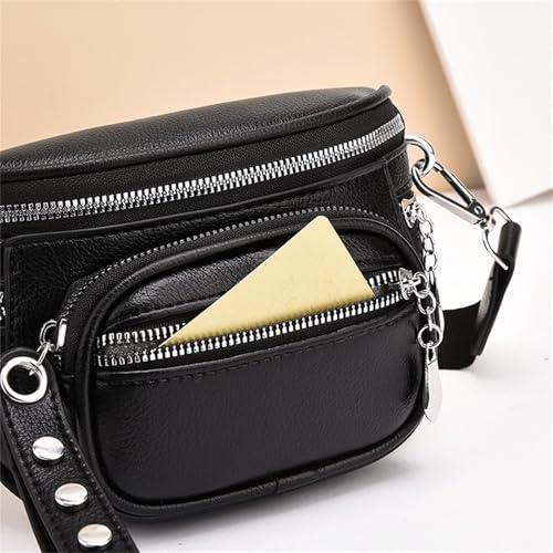 Image of Leather Fanny Pack Bag for Women, PU Leather Belt Bag Chest Purse Fashionable Crossbody Waist Bags Handbag for Everyday Use Trip Walking Hiking