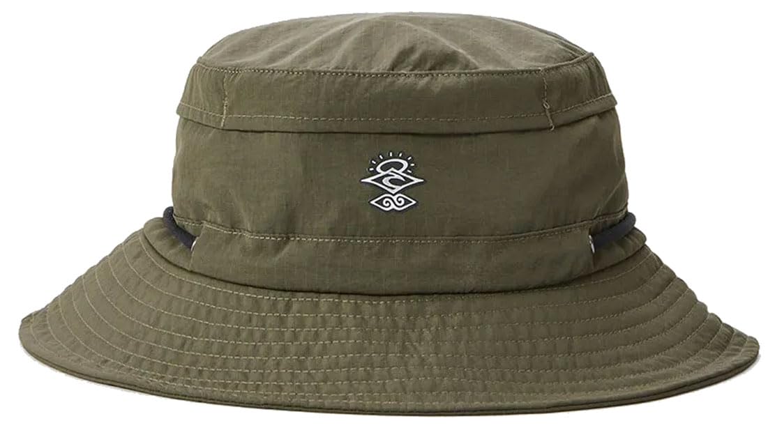 RIP CURL Mens Searchers Tech Mid Brim Bucket Hat - Olive - S/M