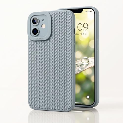 Image of amazon basics Luxury 3D Knitted Texture Soft Silicone Back Cover for iPhone 11 | Slim Fit Shockproof Case with Camera Protection & Non-Slip Grip - Blue