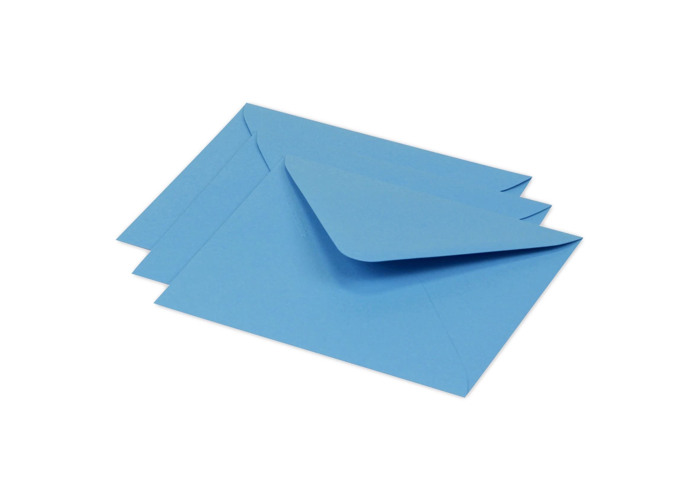 Clairefontaine 60122C Pack of 20 Gummed Envelopes Format 12.5x13.8cm 120g/m² Intensive Blue Invitation Events Correspondence Pollen Range Premium Smooth Paper