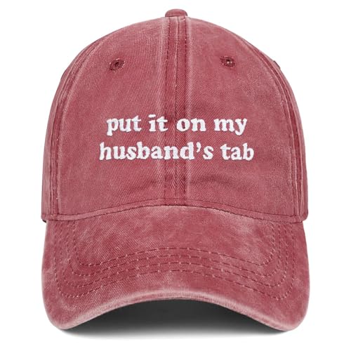 Image of Put It on My Husbands Tab Hat, Funny Vintage Trucker Hats Adjustable Cap for Men Women Classic Baseball Caps
