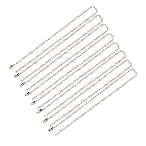 Aexit 8pcs Stainless Lighting fixtures and controls Steel Clasp Ball Chain Keychain Silver Tone 2mm Dia 30cm Length