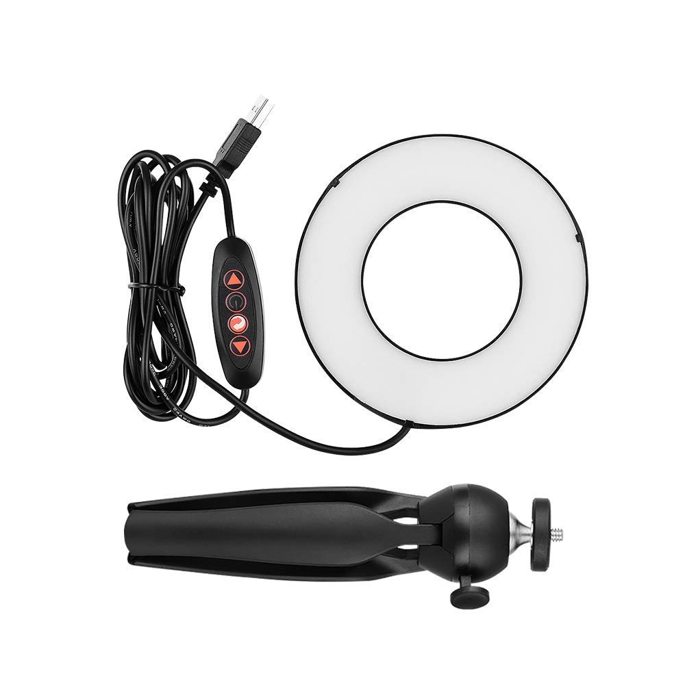 Luce ad anello a LED da 6,2 pollici, 3 modalità di illuminazione dimmerabili, 11 luminosità Luce per trucco da scrivania per selfie con supporto per cellulare Luce circolare per streaming li