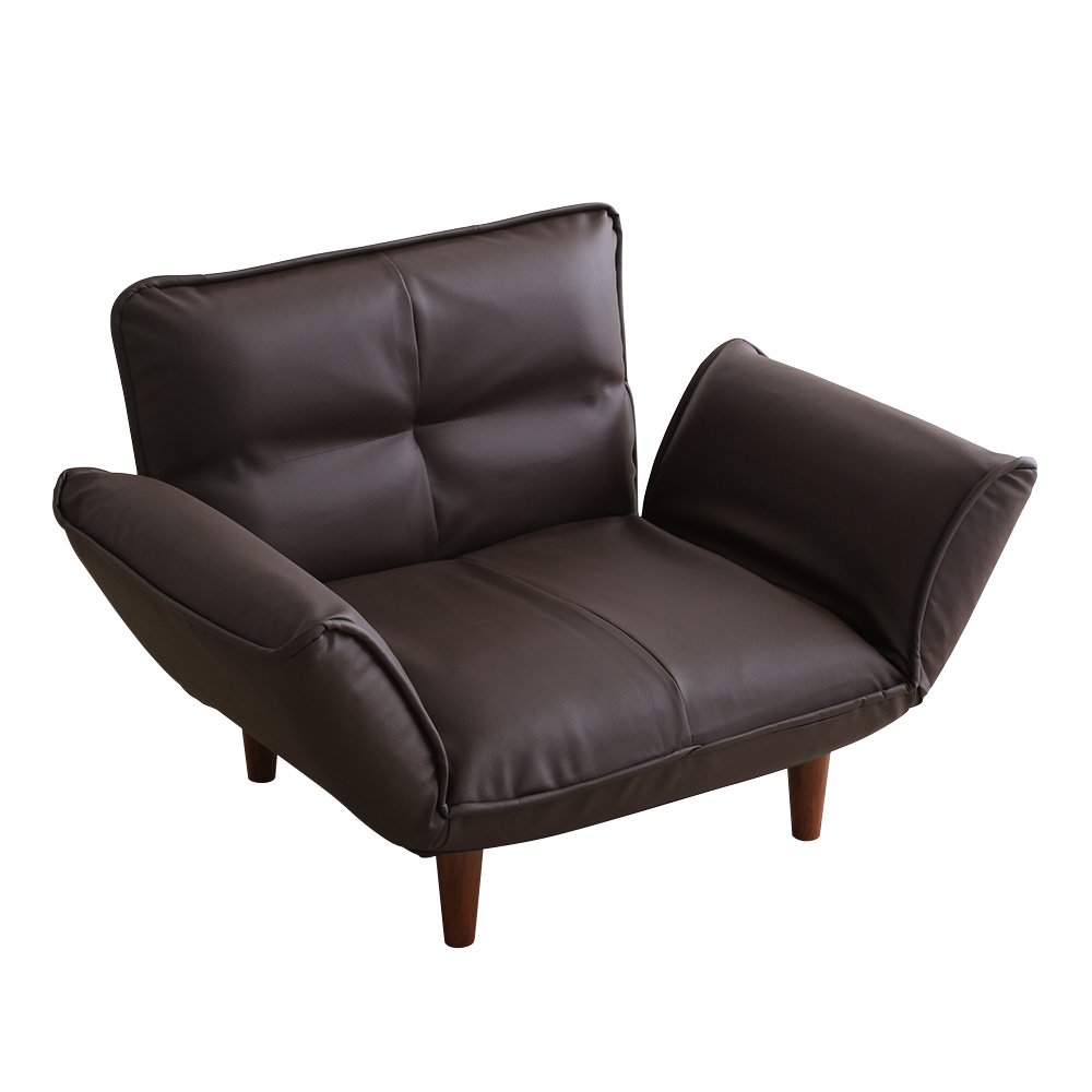 Amazon｜1人掛ソファ（PVCレザー）5段階リクライニング、フロアソファ