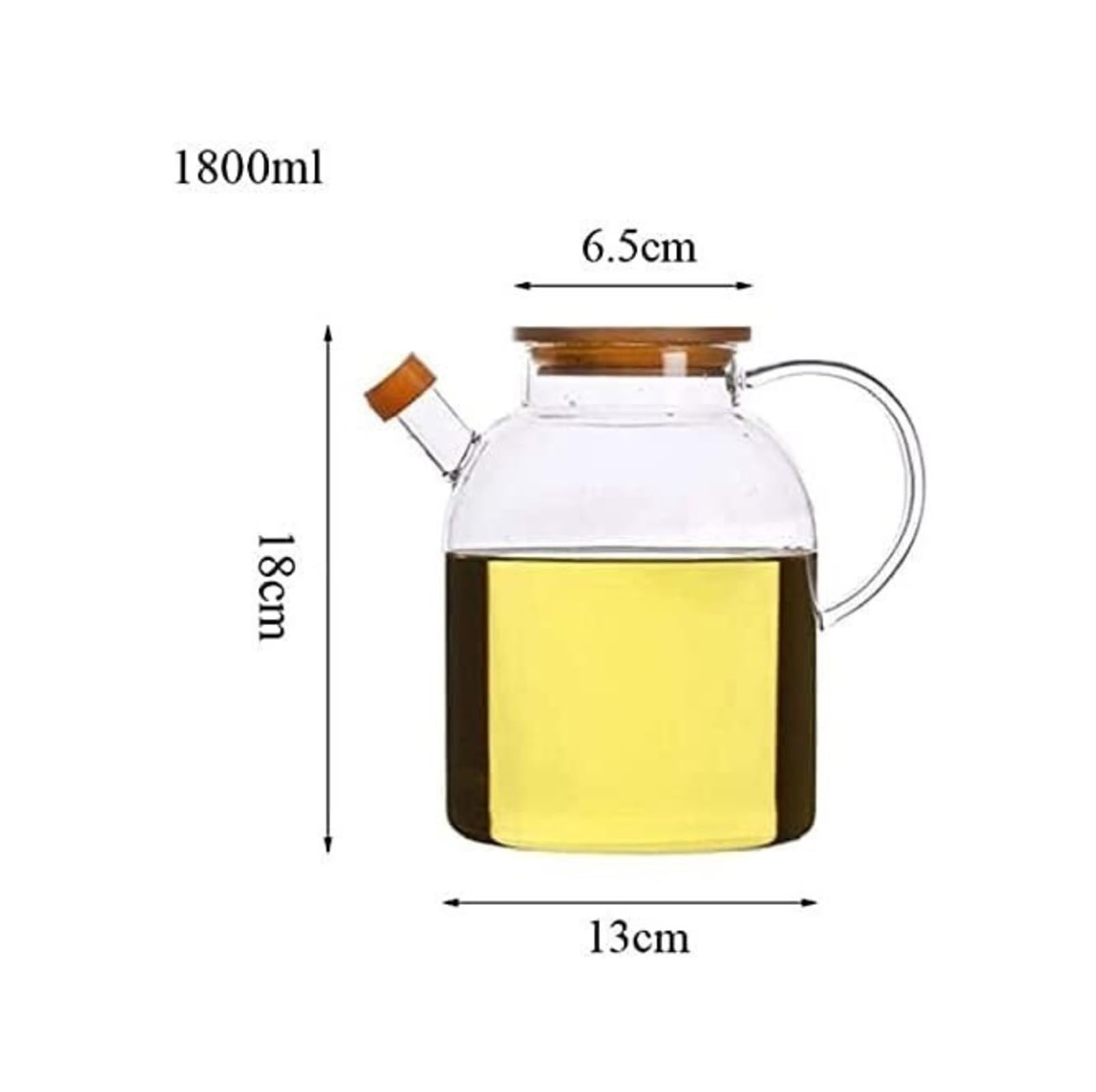 Dozownik oleju i octu Dozownik oleju i octu, szklana butelka szczelna butelka oleju przezroczysta, drewniana osłona (1000 ml) (1800 ml) Ocet(1800ml)