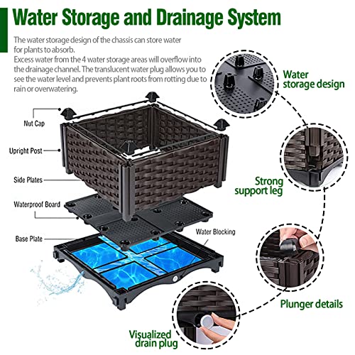 Nacreen Raised Garden Bed Planters For Outdoor Plants Garden Boxes Outdoor Raised Tall Planter Box Plant Pots Perfect For Garden Patio Balcony Deck To Planting Flowers Vegetables Tomato And Herbs #TOP2