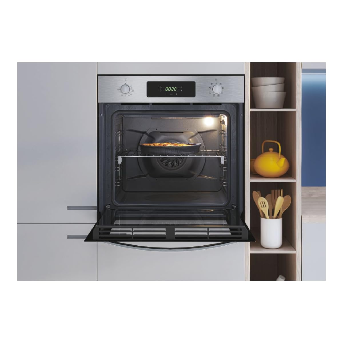 CANDY Four Électrique Inox FIDC X625 L - Chaleur Tournante, 70L, Nettoyage Aquactiva, Connectivité hOn, 8 Fonctions, Classe A+